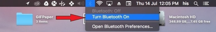 Включите Bluetooth в macOS Sierra как