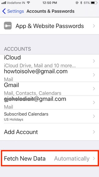 2 Fetch New data for mail app in iOS 11