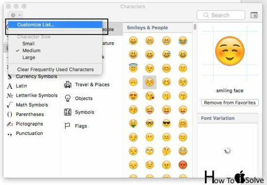 Customize emoji list on mac