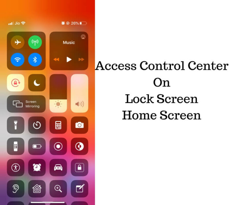 Access Control Center On Lock Screen Home Screen
