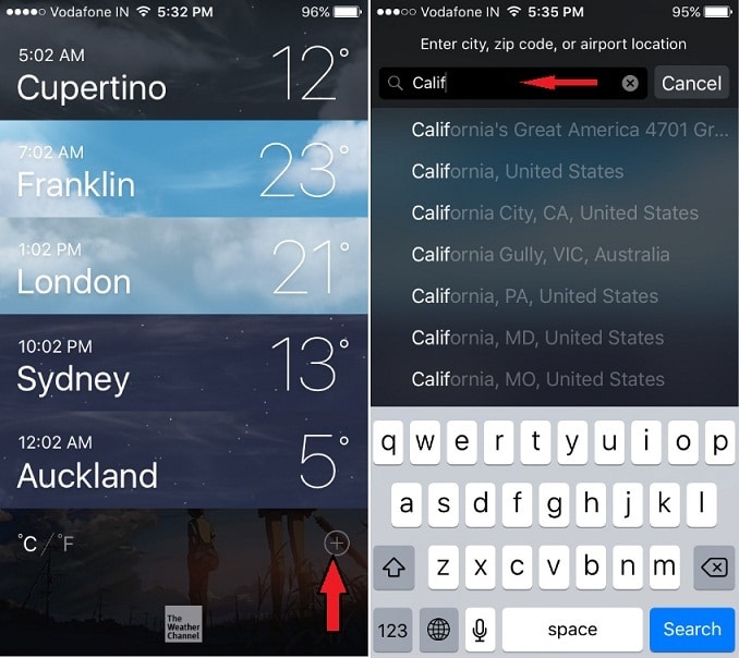 How to Add City in iPhone Weather App 6s plus, 5S, iPad iOS 10