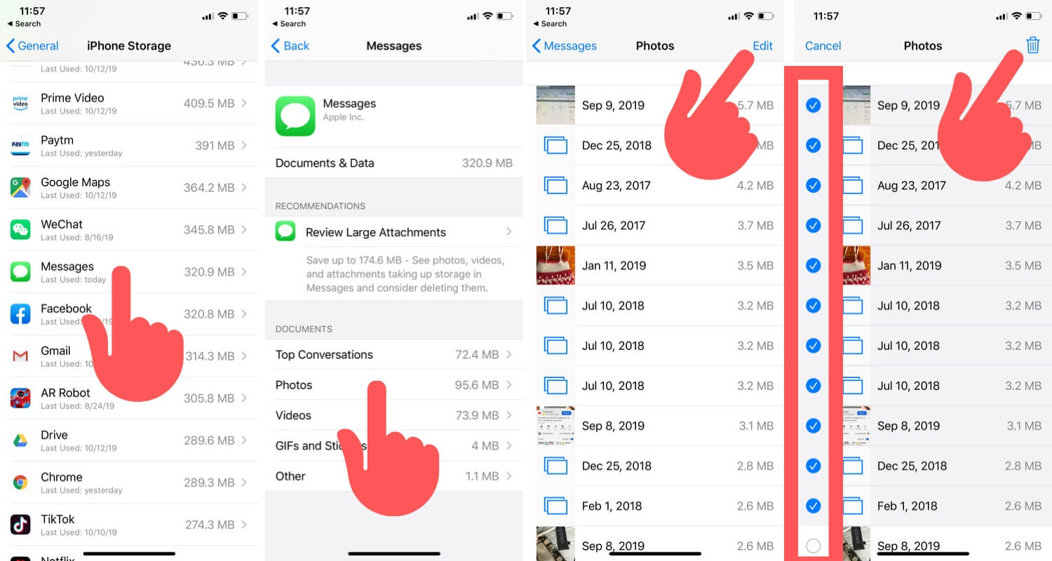 Delete Multiple Photos From iMessages App on iPhone/ iPad