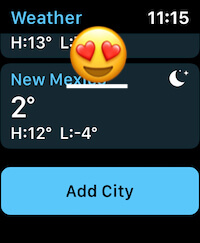 New City is on Apple Watch Weather App