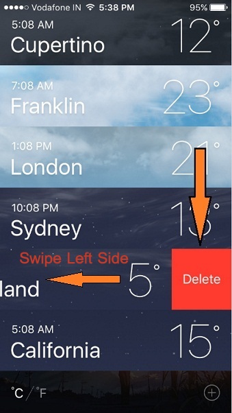 Way to Remove or Delete City from Weather App on iPhone iOS 10