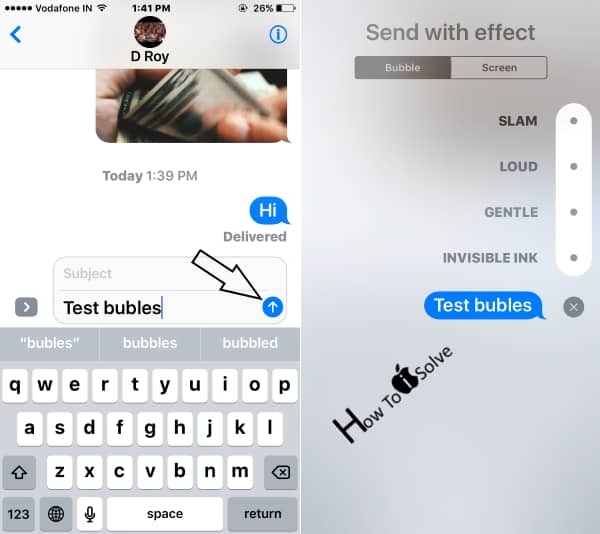 Use screen effect in iMessage