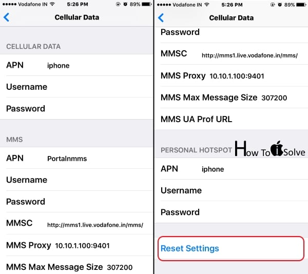 Reset APN settings on iPhone 7 Plus with iOS 10