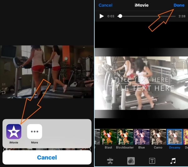 Open Video in iMovie for Edit on iPhone Photos app