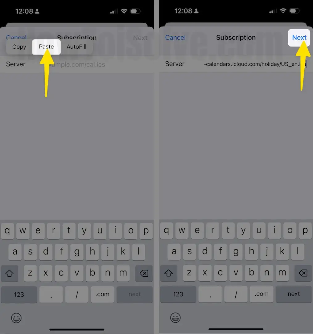 Select Past Tap On Next On iPhone