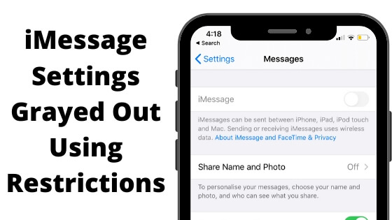 iMessage Settings Grayed Out Using Restrictions (1)