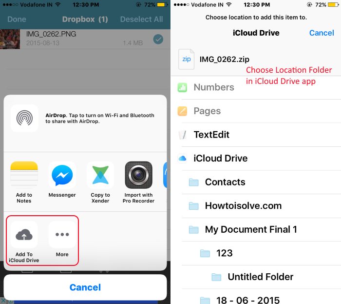 2 unzip file on iPhone and save to icloud Drive on iPhone and iPad