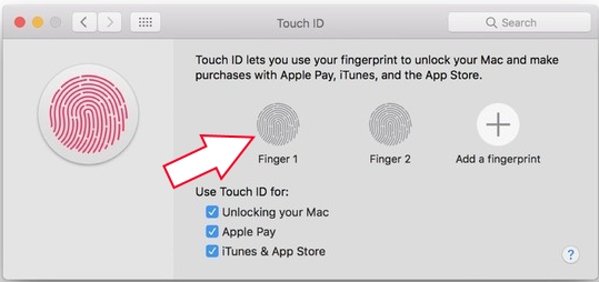 1 Add New and Use Touch ID in Macbook Pro with Fingerprints