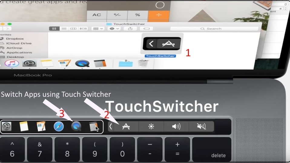 Switch App on Macbook Pro Using Touch Bar