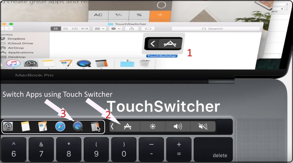 Switch App on Macbook Pro Using Touch Bar