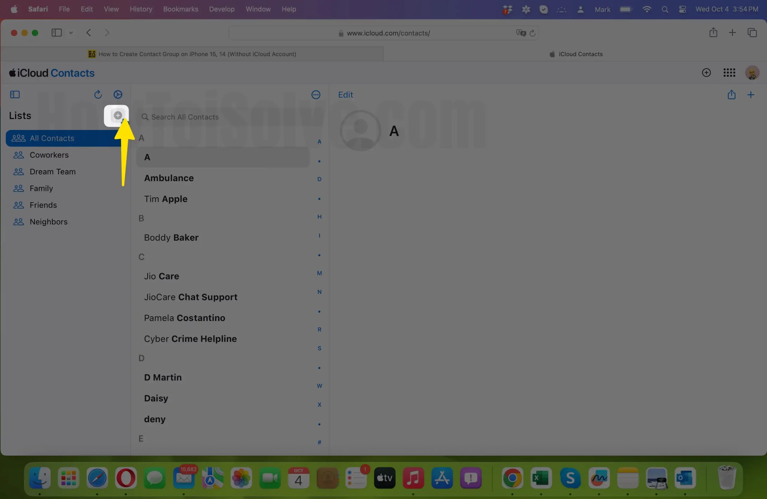Click (+) plus icon on mac