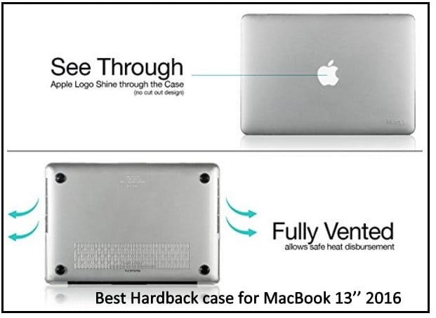 the top Kuzy Crystal Clear hardback case for MacBook 13’’ 2016