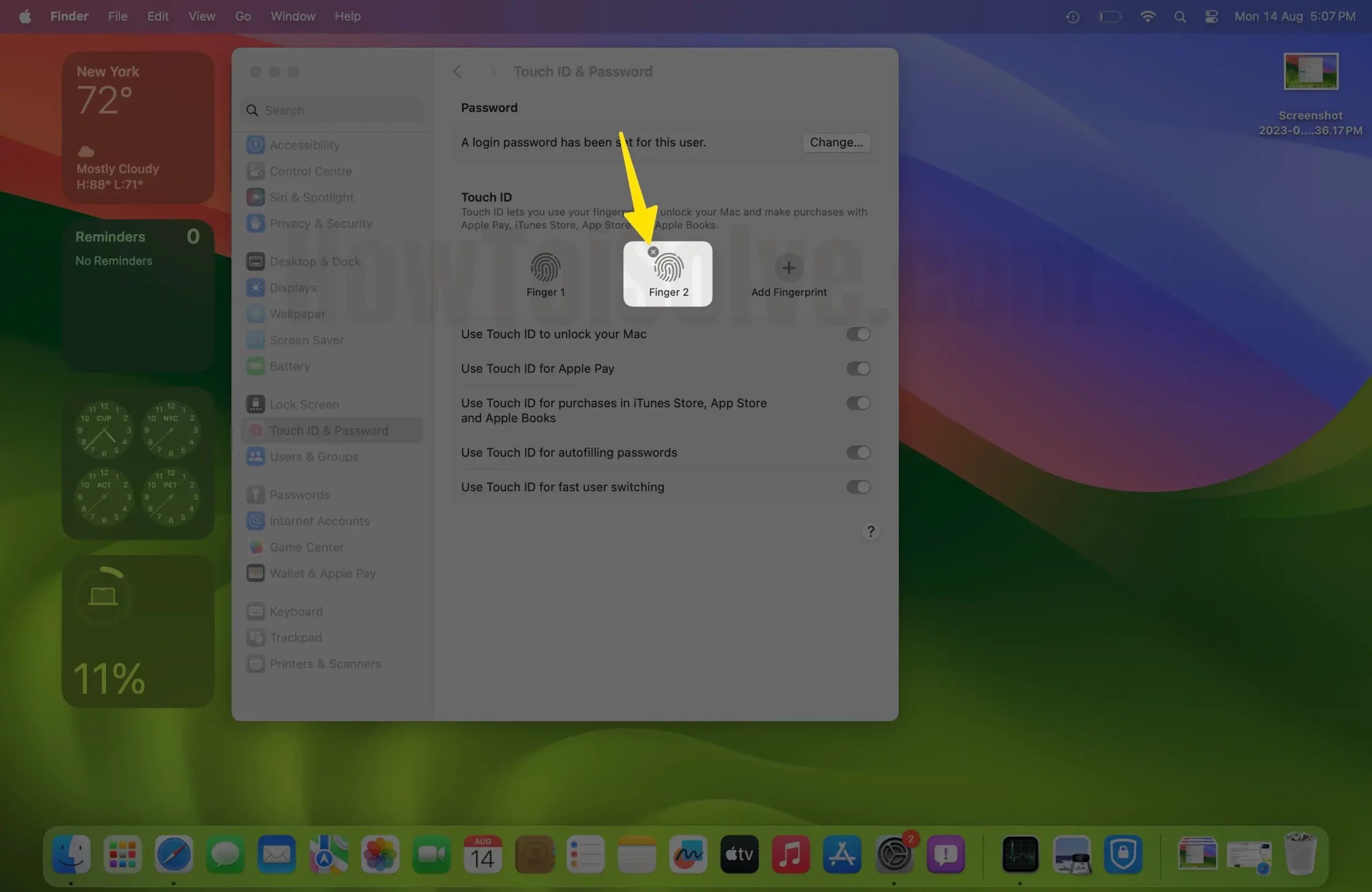 Remove Touch ID Fingerprint on Mac