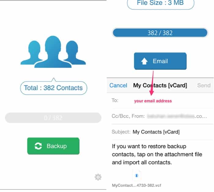 5 My Contacts Backup app for iPhone