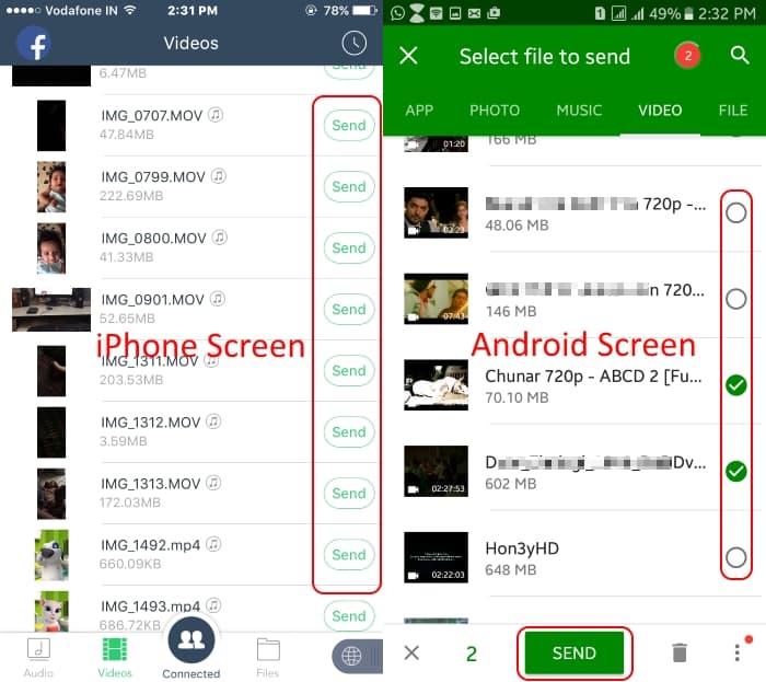 8 Send Photo from iOS to android using Xender