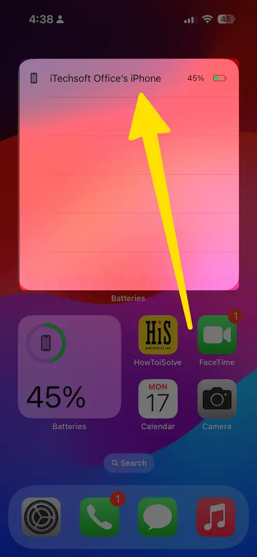 Add Battery Widget on iPhone to Home Screen
