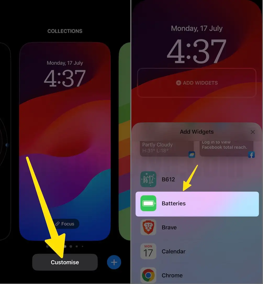 Add Battery Widget to Lock screen on iPhone