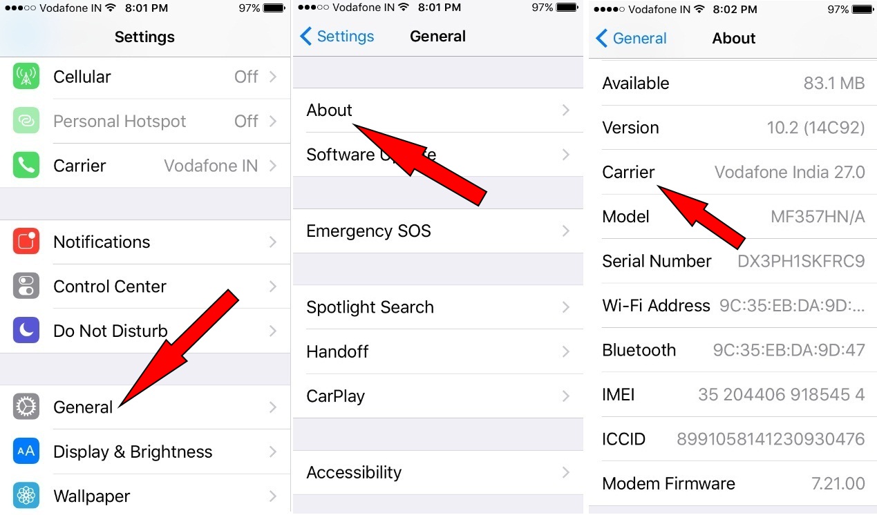 Update Carrier Settings on iOS 10 iPhone iPad