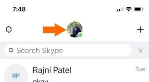 1 Perfil de Skype en la aplicación de Skype para iPhone