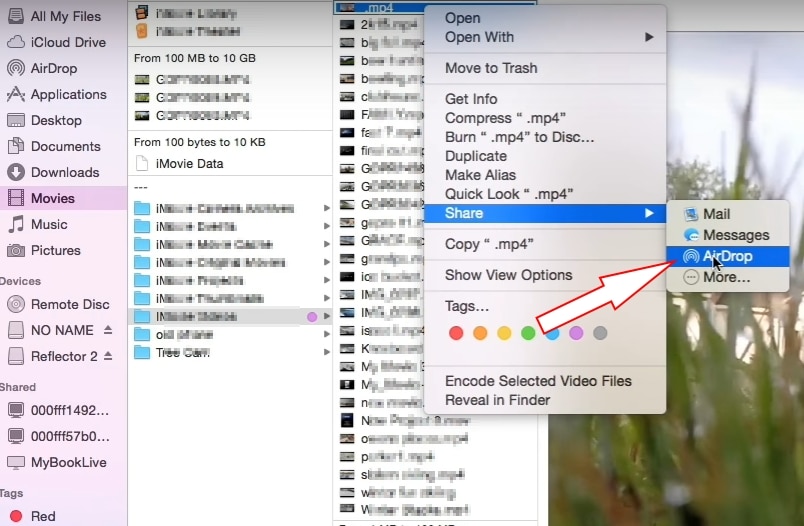 Use AirDrop on Mac for Transfer Video to iPhone