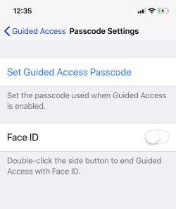 2 Set Guided Access passcode on iPhone
