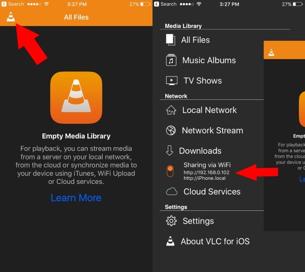 Turn on VLC web on PC from iOS