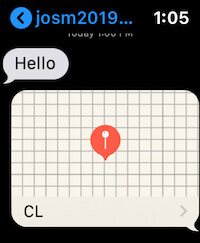 Location send from apple watch in Message