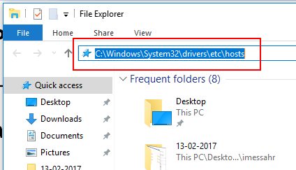 Open host file on windows 10