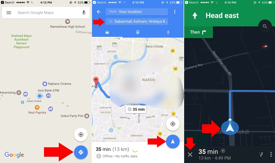 Find Location and Get Direction on google map