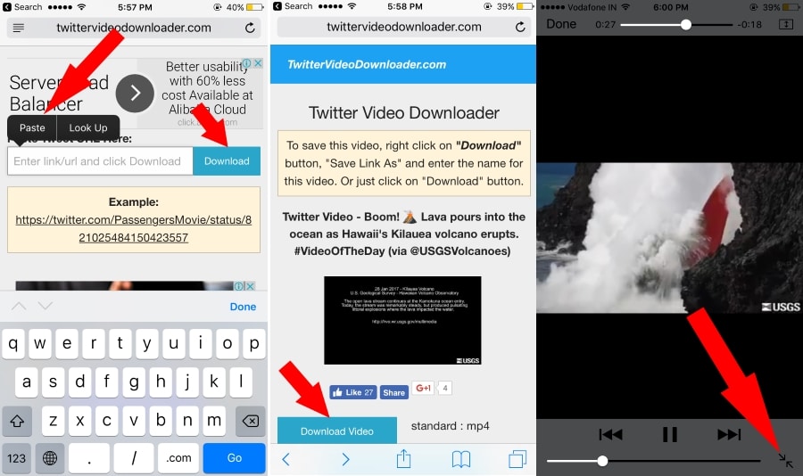 Download Twitter video from online downloader on iPhone and iPad