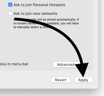 Apply Changes for Network settings on Macbook Mac