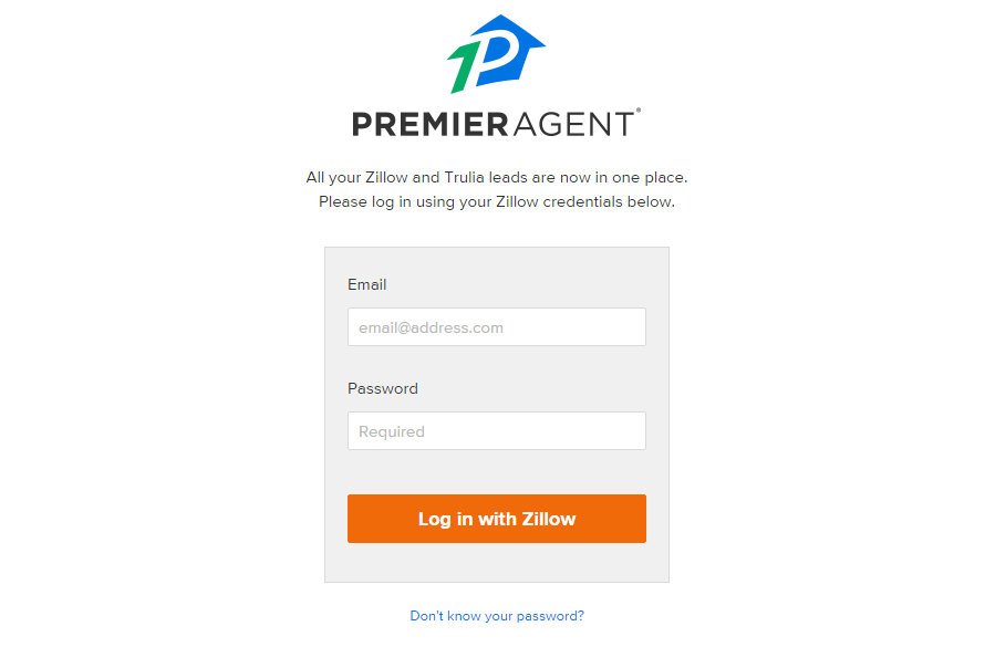 Zillow login information on iPhone app