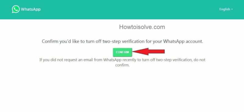 message Two-step verification has been removed from your WhatsApp Account