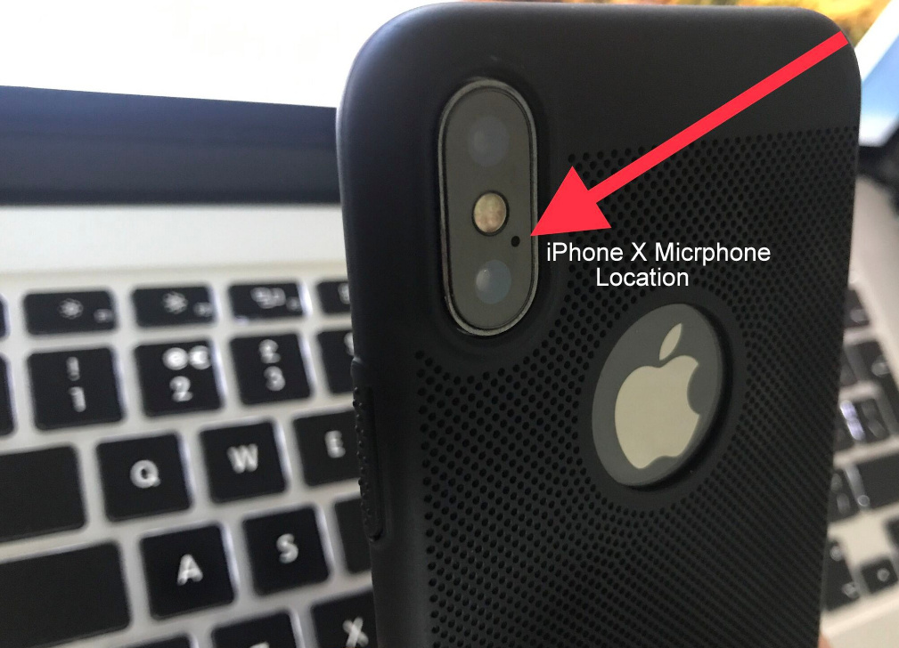 iPhone X rear Microphone location