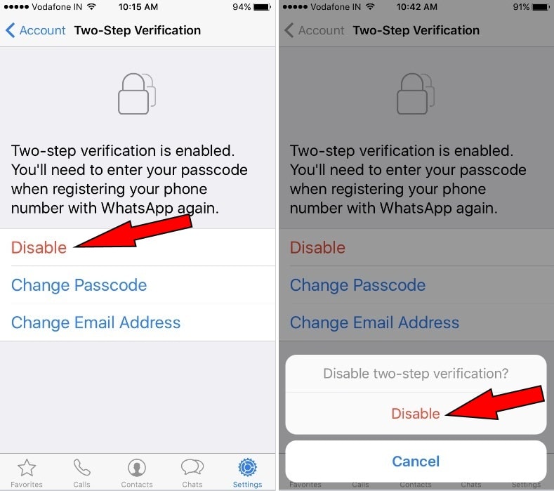 on Two-Step Verification Whatsapp in iPhone 7 - 7 Plus