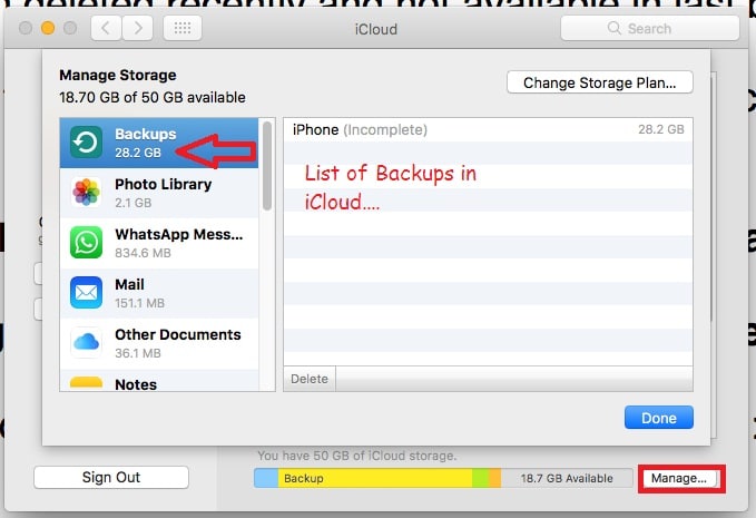 6 Find all backup on iCloud