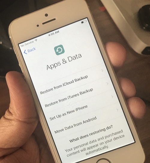 7 Get iCloud backup restore optie in iPhone