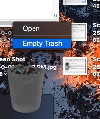 Make trash folder empty on Mac