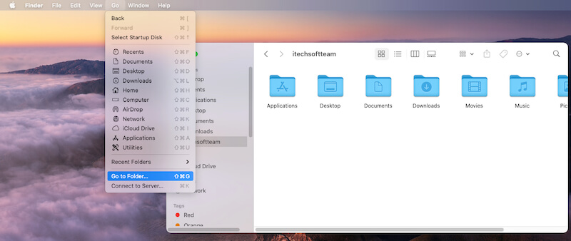 Open cache folder on mac