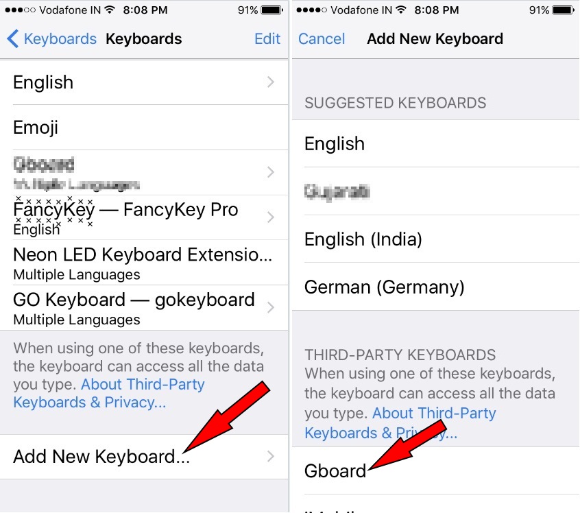 Download and install new Keyboard on your iPhone