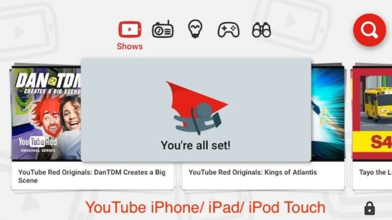 0 YouTube kids app for iPhone and iPad