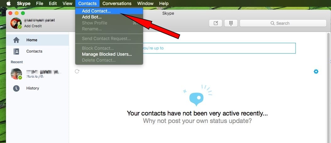 1 Add new contacts in Skype on Mac