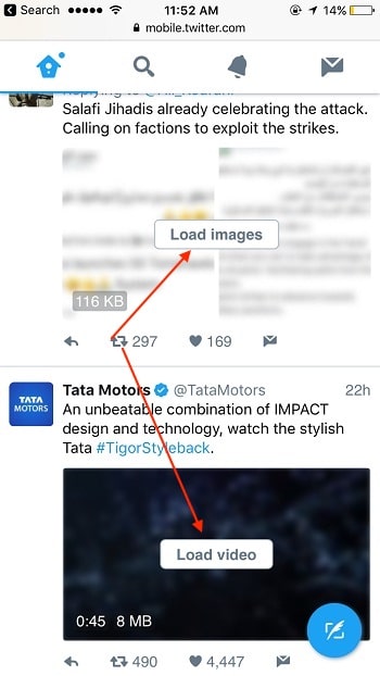3 Enable Photo and Video blur in Twitter lite