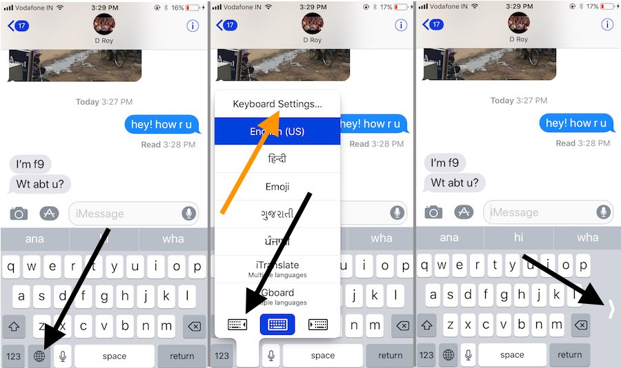 1 Enable one handed keyboard in iOS 11 iPhone