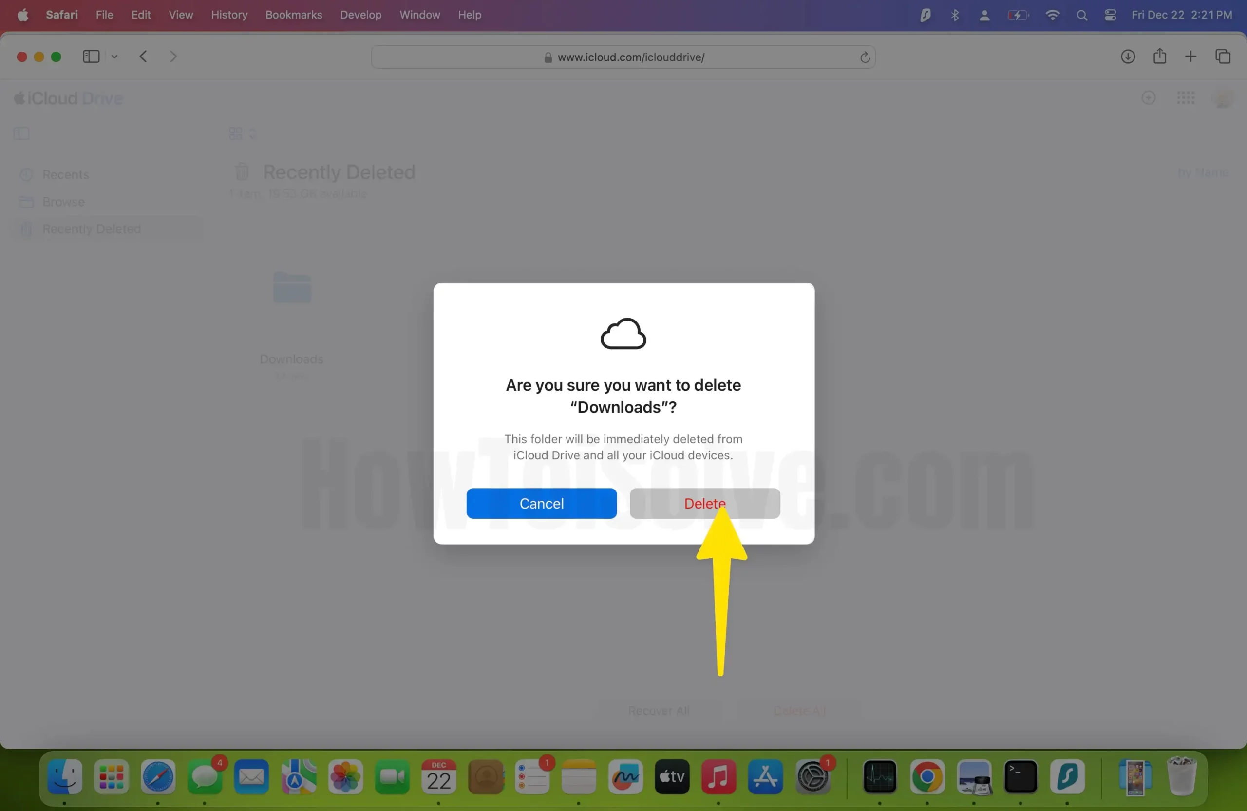Choose the delete safari on mac