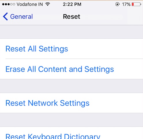 3 Reset All iPhone settings