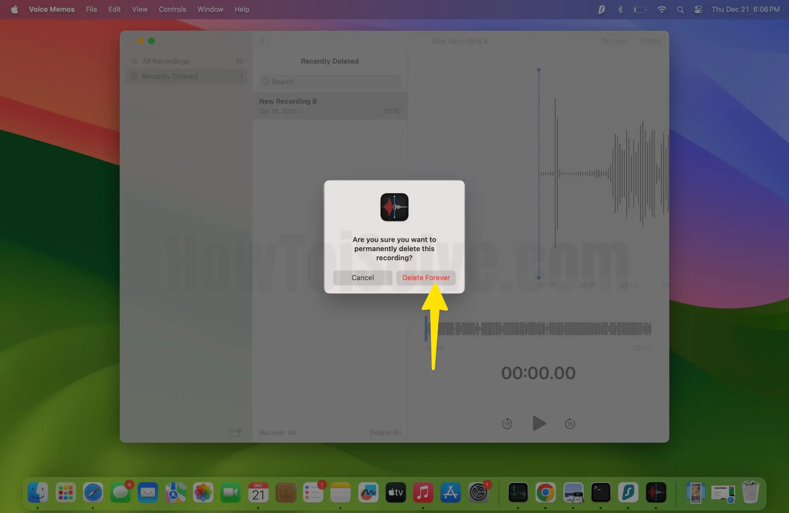 Choose the delete forever on mac